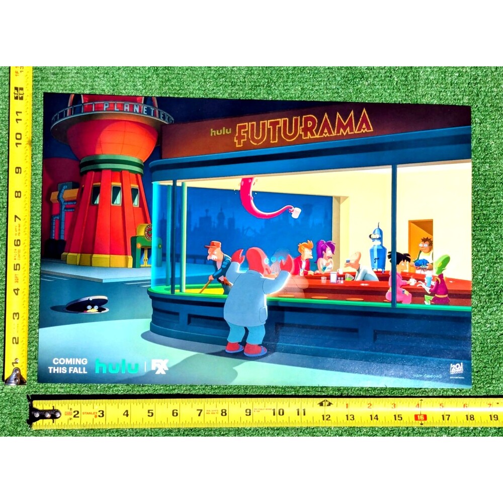 Futurama "Diner" SDCC 2025 12×18 New Season Promo Poster Fox/Hulu Booth EUC